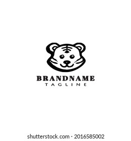 cute tiger logo cartoon icon modern vector illustration