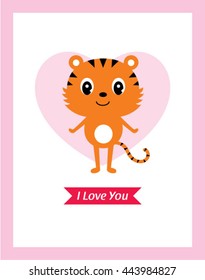 cute tiger love card