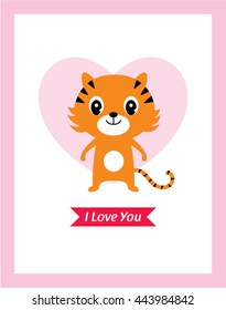 cute tiger love card