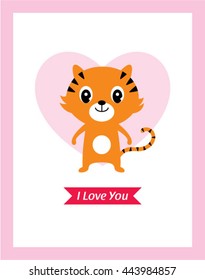 cute tiger love card