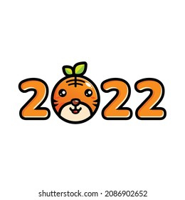 cute tiger mascot character celebrating new year