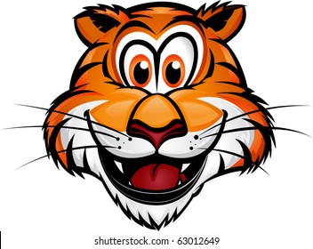 Cute Tiger Mascot Cute Tiger Head Mascot.Separated into layers for easy editing.