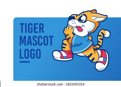 cute tiger mascot logo template