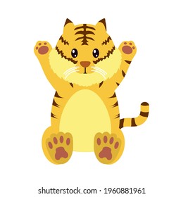 cute tiger on white background