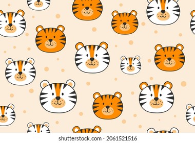Cute tiger pattern. New Year 2022