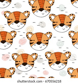 Cute tiger Pattern print for kids. Printable templates.
