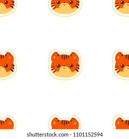 Cute Tiger Pattern Seamless, Tropical Design Textile