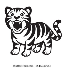 Cute Tiger Print silhouette victor art illustration
