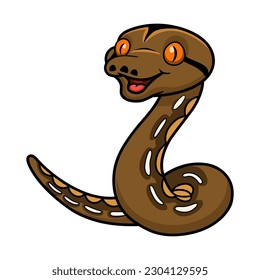 Cute tiger reticulatus python cartoon