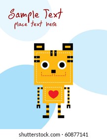 cute tiger robot greeting card