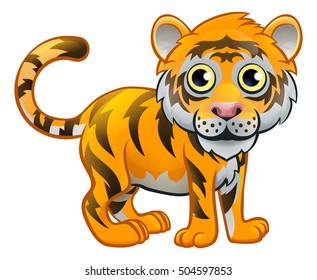 A cute tiger safari animal cartoon character