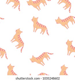 cute tiger seamless pattern