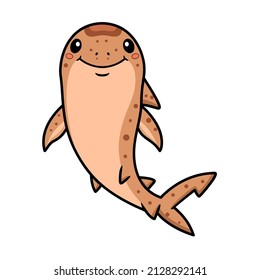 Cute tiger shark cartoon posing