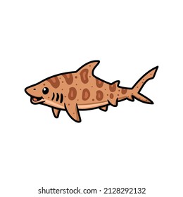 Cute tiger shark cartoon swimming