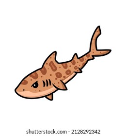 Cute tiger shark cartoon swimming