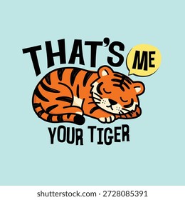 tigre bonito sono doodle vetor 