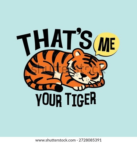 cute tiger Sleep doodle vector 