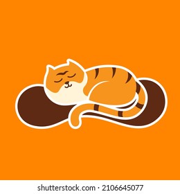 Cute Tiger - Sleeping pose tiger suitable for background, clip art, design asset, sticker, chinese new year, wallpaper, children book, and illustration in general