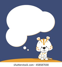 cute tiger with speech bubble