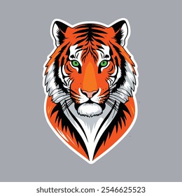 Cute Tiger Sticker Vector Design