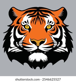 Cute Tiger Sticker Vector Design