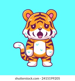 Cute Tiger Stiftig heiße Cartoon Vektorsymbol Illustration.
Tiernatur-Symbol Konzept isolierter Premium-Vektorgrafik. flach
Cartoon-Stil