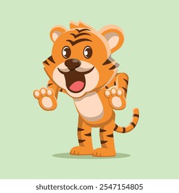 Surpresa de Tigre bonito no vetor