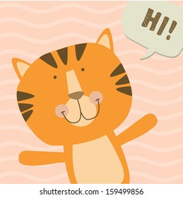 cute tiger with text