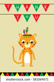 cute tiger thank you card