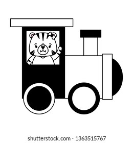 cute tiger train wagon