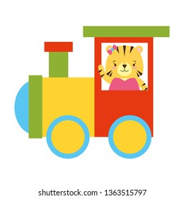cute tiger train wagon