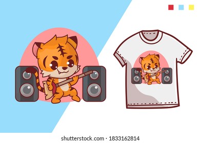 cute  tiger t-shirt template design