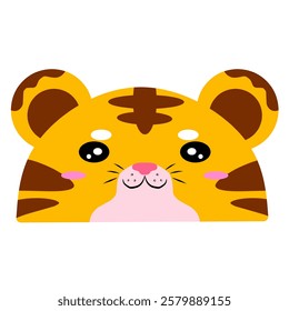 cute Tiger vector, cartoon Tiger face, drawing Tiger face easy and simple. Cute Tiger vector design