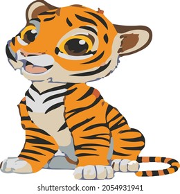 cute tiger vector cartoon use for different works.
