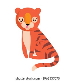 Cute tiger vector clipart. Tiger on a white background.