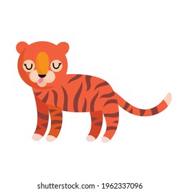 Cute tiger vector clipart. Tiger on a white background.