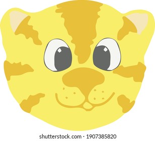 icono del vector tigre lindo, pegatina. dibujado a mano. ilustración para niños. símbolo amarillo, dorado y animal de 2022