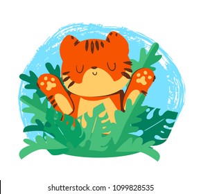 Cute Tiger Vector Illustration