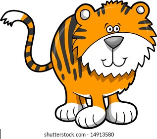 Cute Tiger Vector Illustration