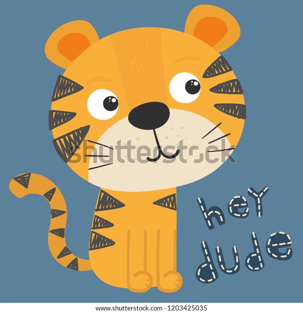 Cute Tiger Vector Illustration Stock Vector Royalty Free