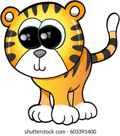 Cute Tiger Vector Illustration Art 