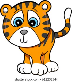 Cute Tiger Vector Illustration Art 