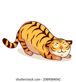 cute tiger vector illustration. symbol of new 2022 year on white background