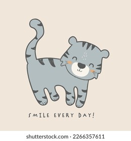 Cute tiger vector safari print