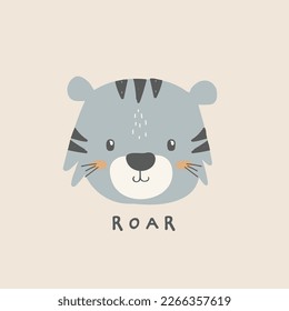 Cute tiger vector safari print