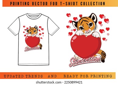 Vector de tigre mate para la impresión de camisetas