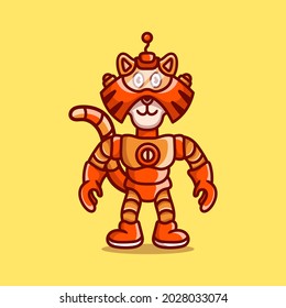 cute tiger wearing robot armor