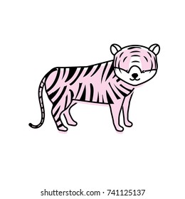 cute tiger wild animal icon