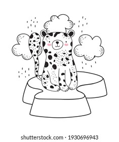cute tiger wild cartoon sketch