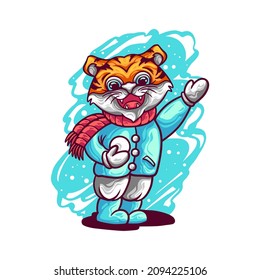 Cute Tiger In Winter for your business or merchandise